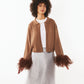 Cardigan with feathers